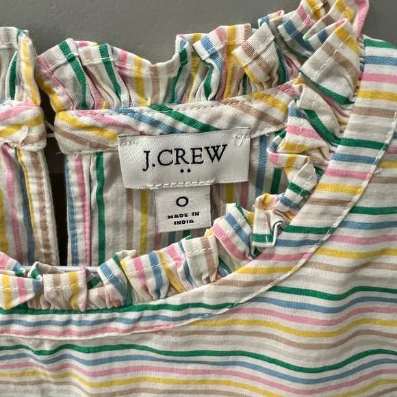 JCrew Ruffleneck shirred top in cotton poplin - Picture 2 of 5